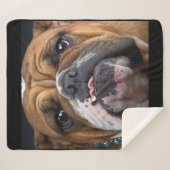 Couverture Sherpa Oreillers à lancer de Bulldog anglais (Devant (Horizontal))