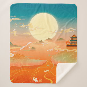 Couverture Sherpa Oriental ancient landscape painting, classical pai