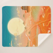 Couverture Sherpa Oriental ancient landscape painting, classical pai (Devant (Horizontal))