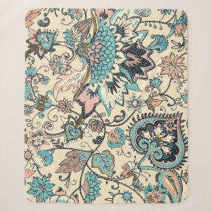 Couverture Sherpa Oriental Paisley : Elégance Textile Stylisée.