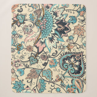 Couverture Sherpa Oriental Paisley : Elégance Textile Stylisée.