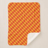 Couverture Sherpa Oriental Rouge Jaune Kiku Chrysanthemum Mon Motif (Devant)