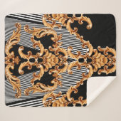 Couverture Sherpa Ornement baroque doré (Devant (Horizontal))