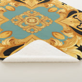 Couverture Sherpa Ornement baroque doré éléments 3D (3/4)
