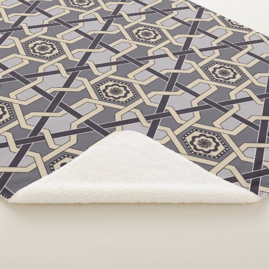 Couverture Sherpa Ornement oriental ethnique Broderie décoration Mot (3/4)