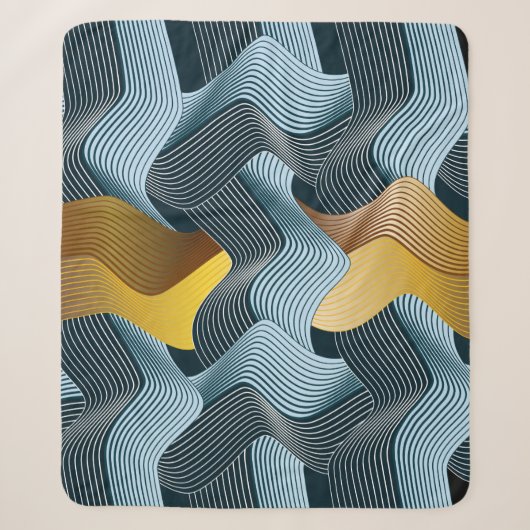 Couverture Sherpa Ornement sans soudure Abstrait avec vagues (Devant)