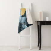 Couverture Sherpa Ornement sans soudure Abstrait avec vagues (En situation)