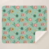 Couverture Sherpa Ornements de chats sur Motif d'arbre (Devant (Horizontal))