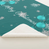 Couverture Sherpa Ornements de Noël turquoises Sherpa Blanket (3/4)