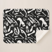 Couverture Sherpa Os de dinosaure (noirs et blancs) (Devant (Horizontal))