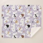 Couverture Sherpa Os et pattes pourpres de Bichon Frise (Devant (Horizontal))
