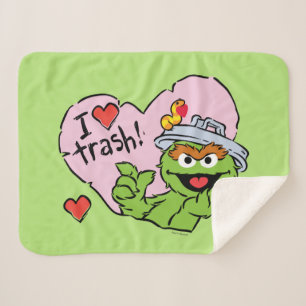 Couverture Sherpa Oscar "I Love Trash" Valentine