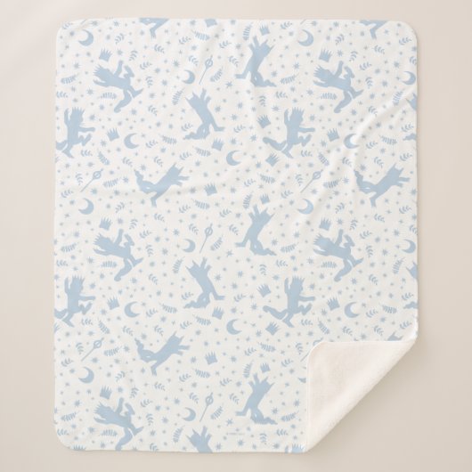 Couverture Sherpa Où les choses sauvages Blue Floral (Devant)