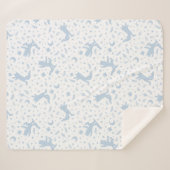 Couverture Sherpa Où les choses sauvages Blue Floral (Devant (Horizontal))
