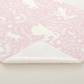 Couverture Sherpa Où les choses sauvages rose modèle floral (3/4)