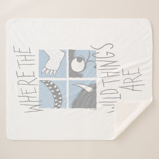Couverture Sherpa Où Sont Les Choses Sauvages | Graphique Carré (Devant (Horizontal))
