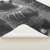 Couverture Sherpa Ours adorable portant un doux douillet (3/4)