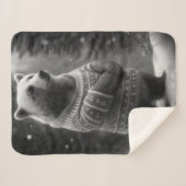 Couverture Sherpa Ours adorable portant un doux douillet (Devant (Horizontal))