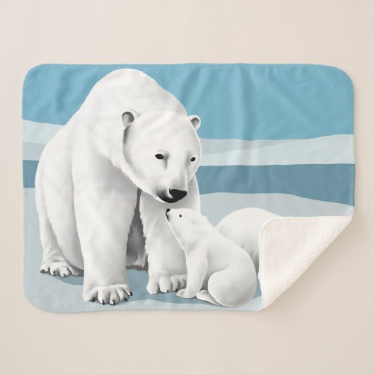 Couverture Sherpa Ours blanc et CUB (Devant (Horizontal))