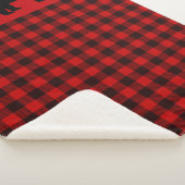 Couverture Sherpa Ours de bison rouge plaqué Sherpa Blanche (3/4)
