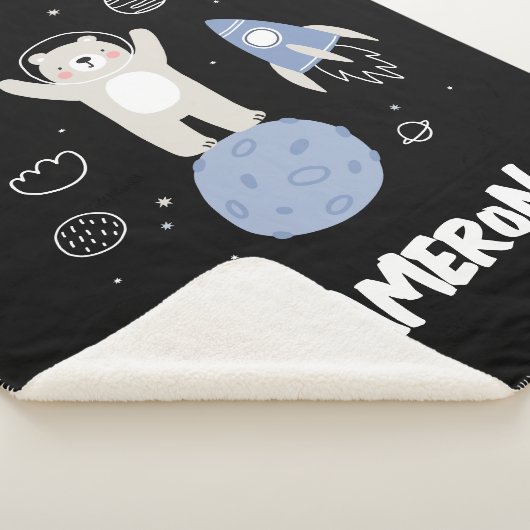 Couverture Sherpa Ours De Cartoon Mignonne Dans L'Espace (3/4)