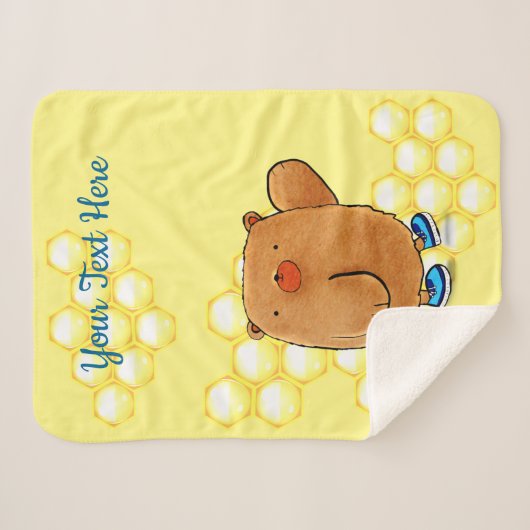Couverture Sherpa Ours de miel doux (Devant (Horizontal))