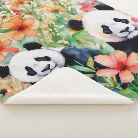 Couverture Sherpa Ours de panda aquarelle (3/4)