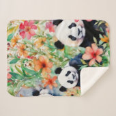 Couverture Sherpa Ours de panda aquarelle (Devant (Horizontal))