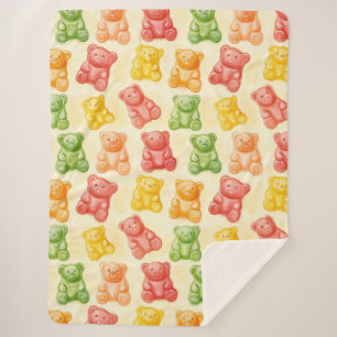 Couverture Sherpa Ours en gélatine Menthe Rose Jaune Fruit Anniversa