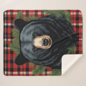 Couverture Sherpa Ours noir du Nord Majestic Blanche Sherpa (Devant (Horizontal))