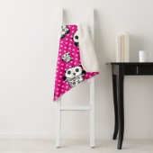 Couverture Sherpa Ours Panda Kawaii Moderne Rose Fille Points (En situation)