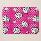 Couverture Sherpa Ours Panda Kawaii Moderne Rose Fille Points (Devant (Horizontal))