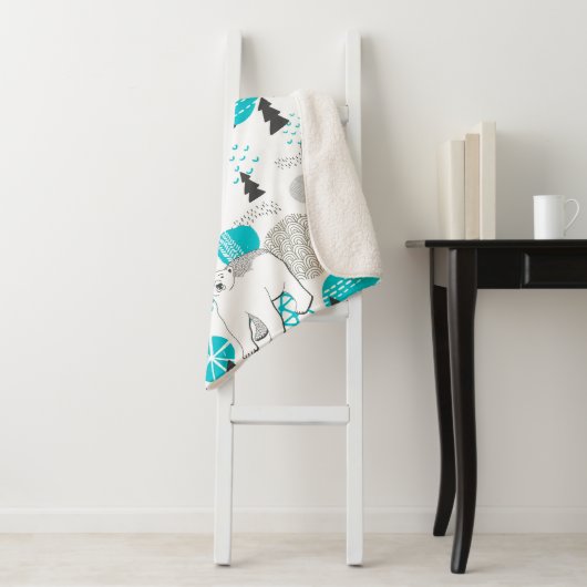 Couverture Sherpa Ours polaire (En situation)