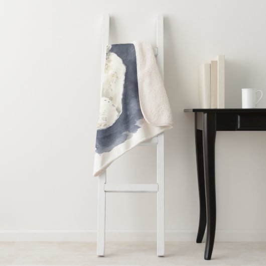 Couverture Sherpa Ours polaire dormant, aquarelle (En situation)