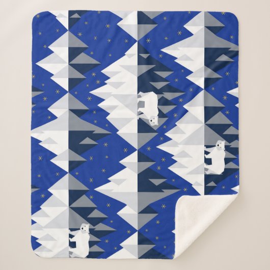Couverture Sherpa Ours polaire sur Iceberg Motif sans couture. (Devant)
