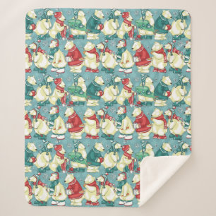 Couverture Sherpa Ours polaires adorables Blanche Sherpa
