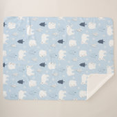 Couverture Sherpa Ours polaires mignons (Devant (Horizontal))