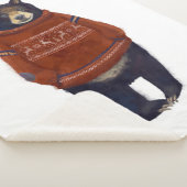 Couverture Sherpa Ours rouge de chandail de renne (3/4)