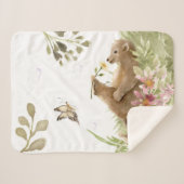 Couverture Sherpa *~* Ours tendre se détendre Fleur d'odeur dans les (Devant (Horizontal))