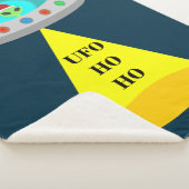 Couverture Sherpa OVNI de Noël Ho Ho Alien soucoupe volante (3/4)