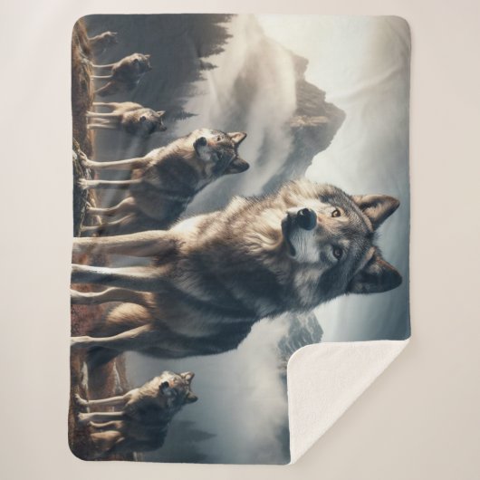 Couverture Sherpa Pack Wolf en montagne (Devant)