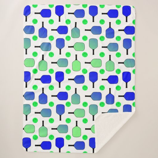 Couverture Sherpa Pagaies de Pickleball Bleu et Vert Pickleball Vert (Devant)