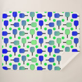 Couverture Sherpa Pagaies de Pickleball Bleu et Vert Pickleball Vert (Devant (Horizontal))