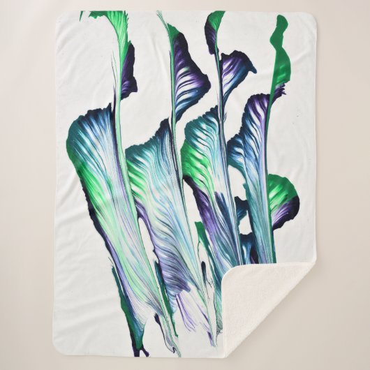 Couverture Sherpa Pain Remover 1 Purple Green Flower Blanket (Devant)