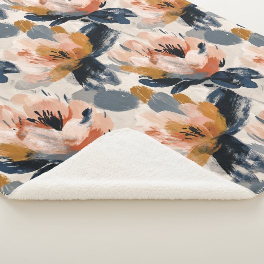 Couverture Sherpa Painterly Floral Botanical Sherpa Blanket (3/4)