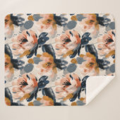 Couverture Sherpa Painterly Floral Botanical Sherpa Blanket (Devant (Horizontal))