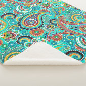 Couverture Sherpa Paisley Abstraite couleur florale (3/4)
