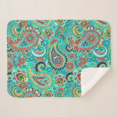 Couverture Sherpa Paisley Abstraite couleur florale (Devant (Horizontal))