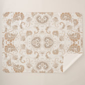 Couverture Sherpa Paisley en beige esthétique moderne Tan Brown (Devant (Horizontal))