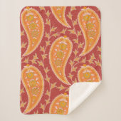Couverture Sherpa Paisley motif. Concombre turc. Maroon-orange c (Devant)